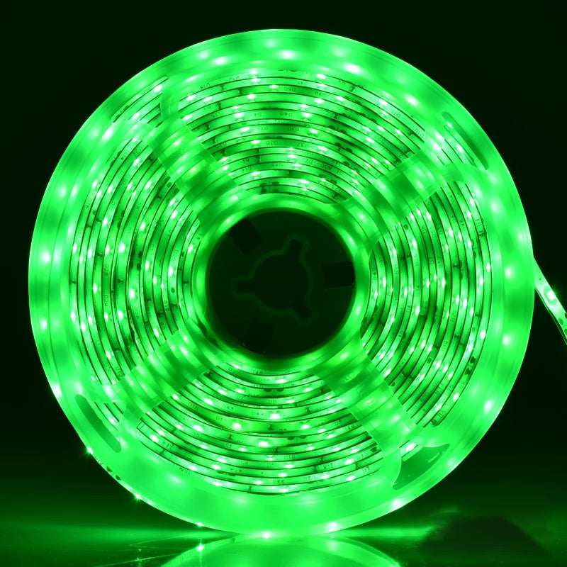 iNextStation 12V LED Light Strip IP65 Waterproof Green LED Strip Lights 16.4ft/5m Cuttable 300 SMD 2835 LED Tape Flexible Led Lights for Bedroom Outdoor Indoor Decor (Power Adapter not Included) - Image 1